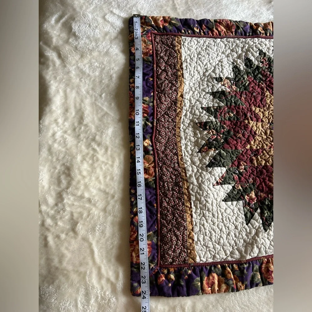 floral patchwork quilted pillow sham set